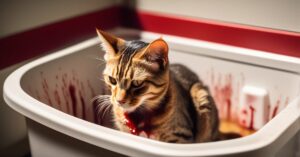 Krew w kale kota: Objaw, co oznacza?