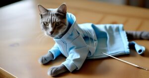 Jak zrobić ubranko pooperacyjne dla kota: kaftanik dla kota po sterylizacji