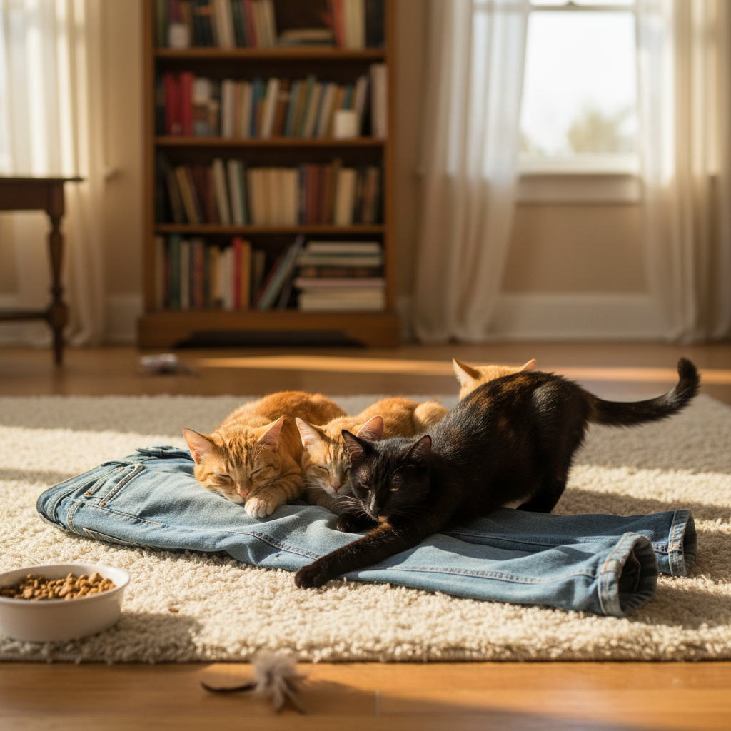 Sennik kociarza: co oznaczają spodnie w kocich snach?